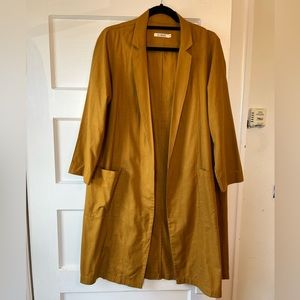 Ali Golden Raw Silk Duster Size M